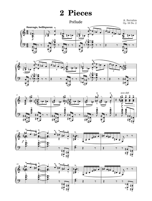 2 Pieces, Op.59 No.2 – Scriabin