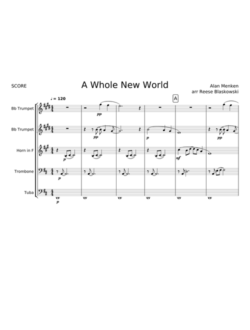 A Whole New World (Part 5 of 5 of Aladdin Brass Quintet Suite)