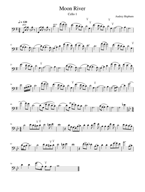 Moon river – Audrey Hepburn Moon River/White Christmas - Cello Solo