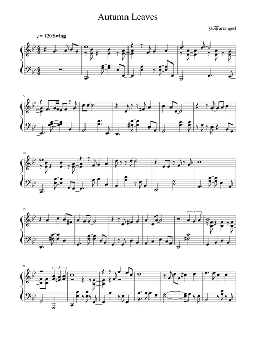Autumn Leaves Jazz Piano