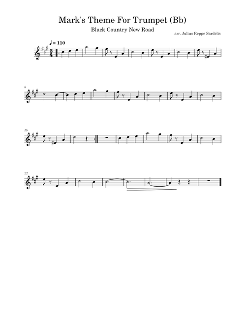 Mark's Theme For Trumpet (Bb) – Black Country New Road