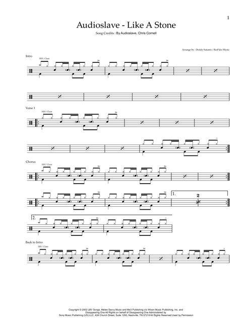 Like A Stone (Arr. Red*dio Music) - Audioslave (Drums)