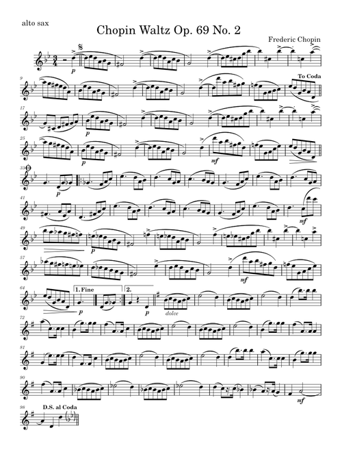 Chopin Waltz Op. 69 No. 2