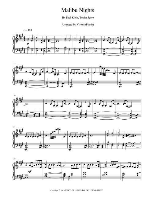 Malibu Nights (Arr. VirtuishPianist) - Lany (Piano Solo)