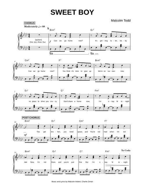 Sweet Boy - Malcolm Todd (Piano)