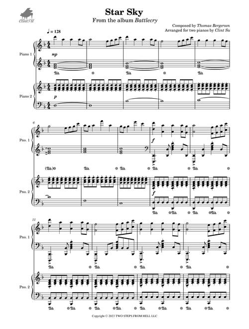 Star Sky - Trailer (Arr. Clint Su) - Thomas Bergersen (Piano Duet)