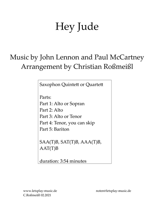 Hey Jude (Arr. Christian Roßmeißl) - The Beatles (Woodwind Ensemble)