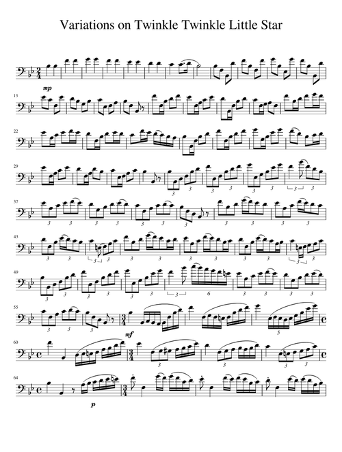 Variations on Twinkle Twinkle little star