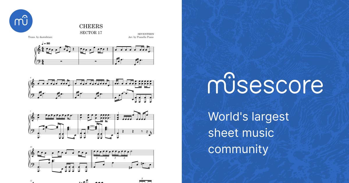 CHEERS - SEVENTEEN (Pianella Piano) Sheet Music for Piano