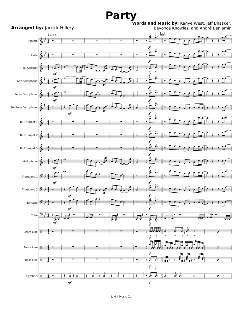 Party - Beyonce Sheet Music for Trombone, Euphonium, Tuba, Mellophone ...