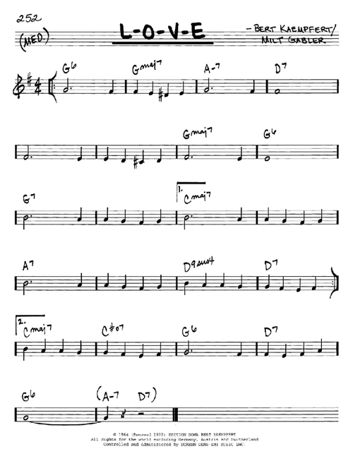 L-O-V-E - Nat King Cole (Real Book - Melody-Chords)