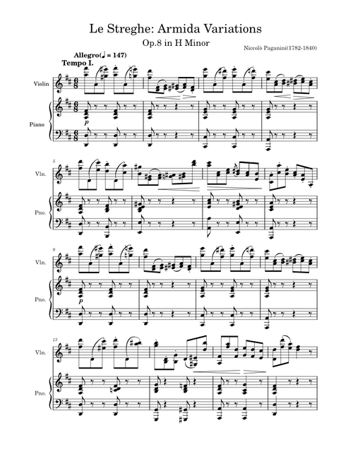 Le streghe, Op.8 – Niccolò Paganini Le Streghe