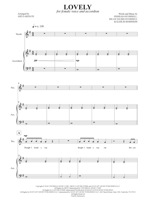 Lovely (Arr. Art.o Artaud) - Billie Eilish feat. Khalid (Instrumental Duet)