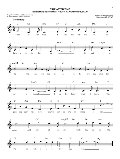 Time After Time - Jule Styne (Easy Lead Sheet - Fake Book)