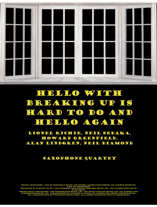 Medley: Hello with Breaking Up Is Hard To Do and Hello Again (Arr. Jeff Tincher) - Neil Sedaka, Neil Diamond, Lionel Richie (Woodwind Ensemble)
