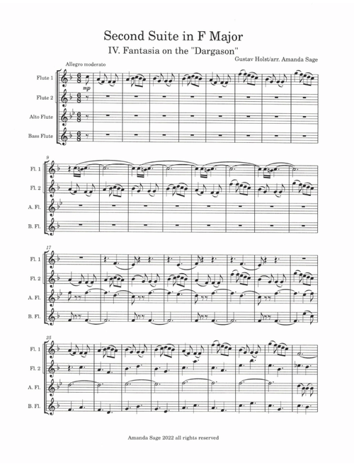 Second Suite in F major, Movement IV: Fantasia on the "Dargason" (Arr. Amanda Sage) - Gustav Holst (Woodwind Ensemble)