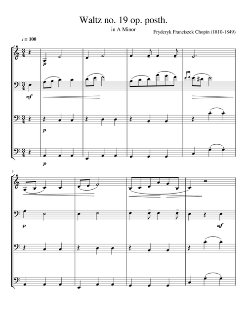 Waltz no. 19 op. posth. in A Minor