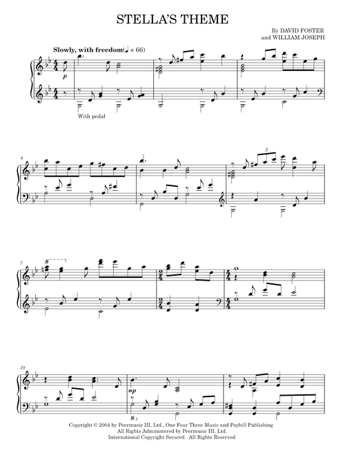 Stella's Theme - Ennio Morricone, William Joseph (Piano Solo)