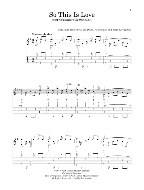 So This Is Love (from Cinderella) - Mack David Al Hoffman and Jerry Livingston, Al Hoffman, Mack David (Solo Guitar)