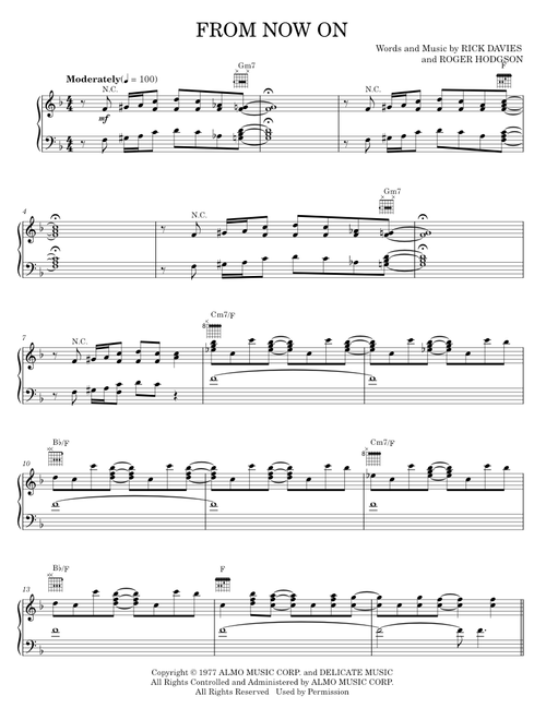 From now on - Supertramp (Piano-Vocal-Guitar)