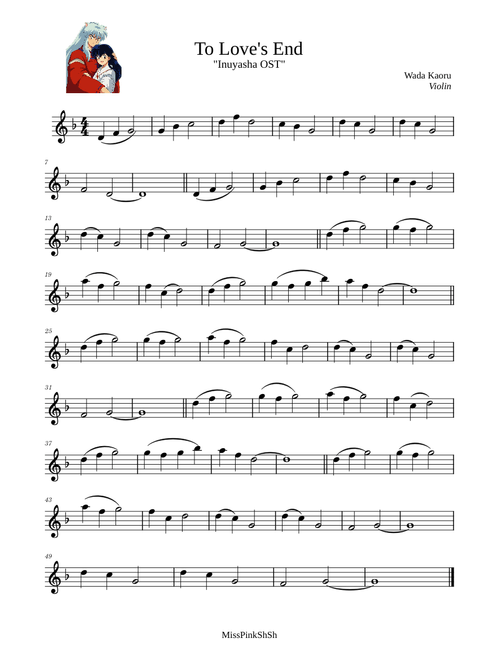 To Love's End – Kaoru Wada To Love's End - Inuyasha OST (Violin) 🎻 –Wada Kaoru