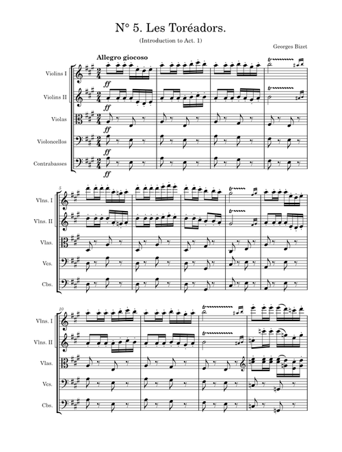 Carmen Suite No.1: Les Toréadors – Georges Bizet Los toreadores Bizet