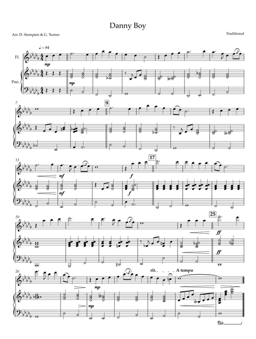 Danny Boy (Arr. Debra E. Stempien, Gregory H. Turner) - Traditional (Flute and Piano)