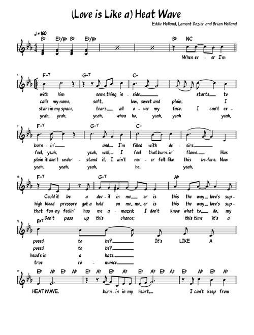 (Love Is Like a) Heat Wave (Play-along version)