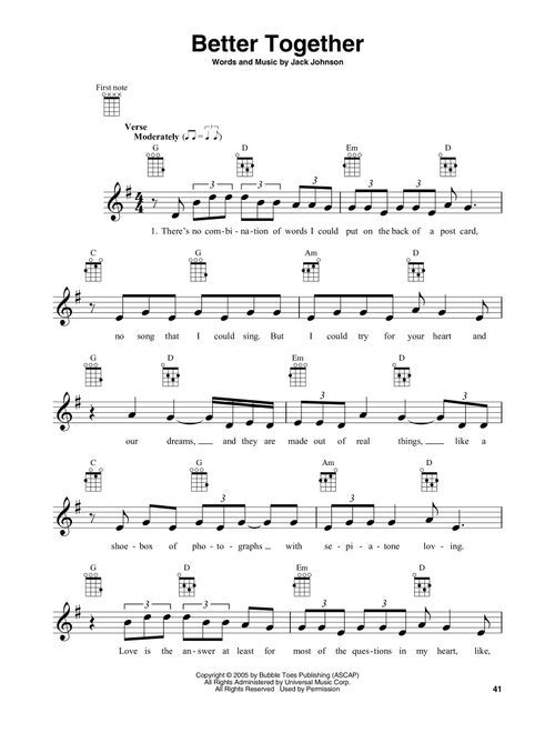 Better Together - Jack Johnson (Baritone Ukulele)