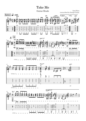 Take Me – Casiopea (Mint Jams) Sheet Music and Tab with