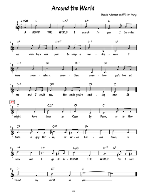 Around the World (Lead sheet with lyrics )