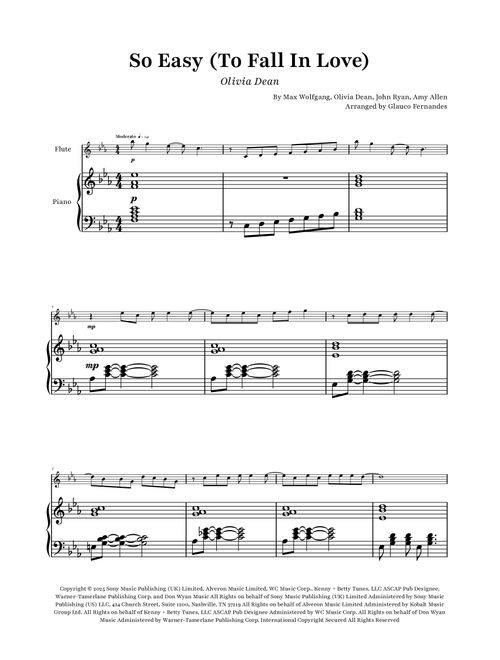 So Easy (To Fall In Love) (Arr. Glauco Fernandes) - Olivia Dean (Flute and Piano)