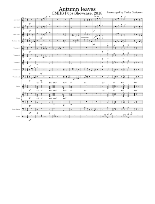 Autumn Leaves Jazz Band Arrangement