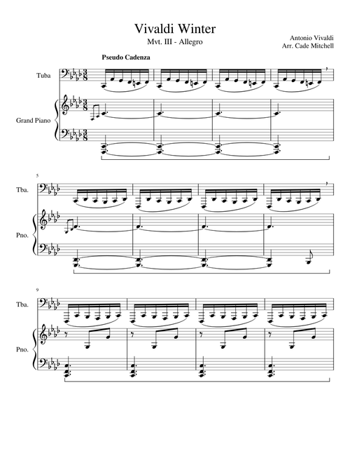Vivaldi Winter (Mvt. III. Allegro) Tuba 