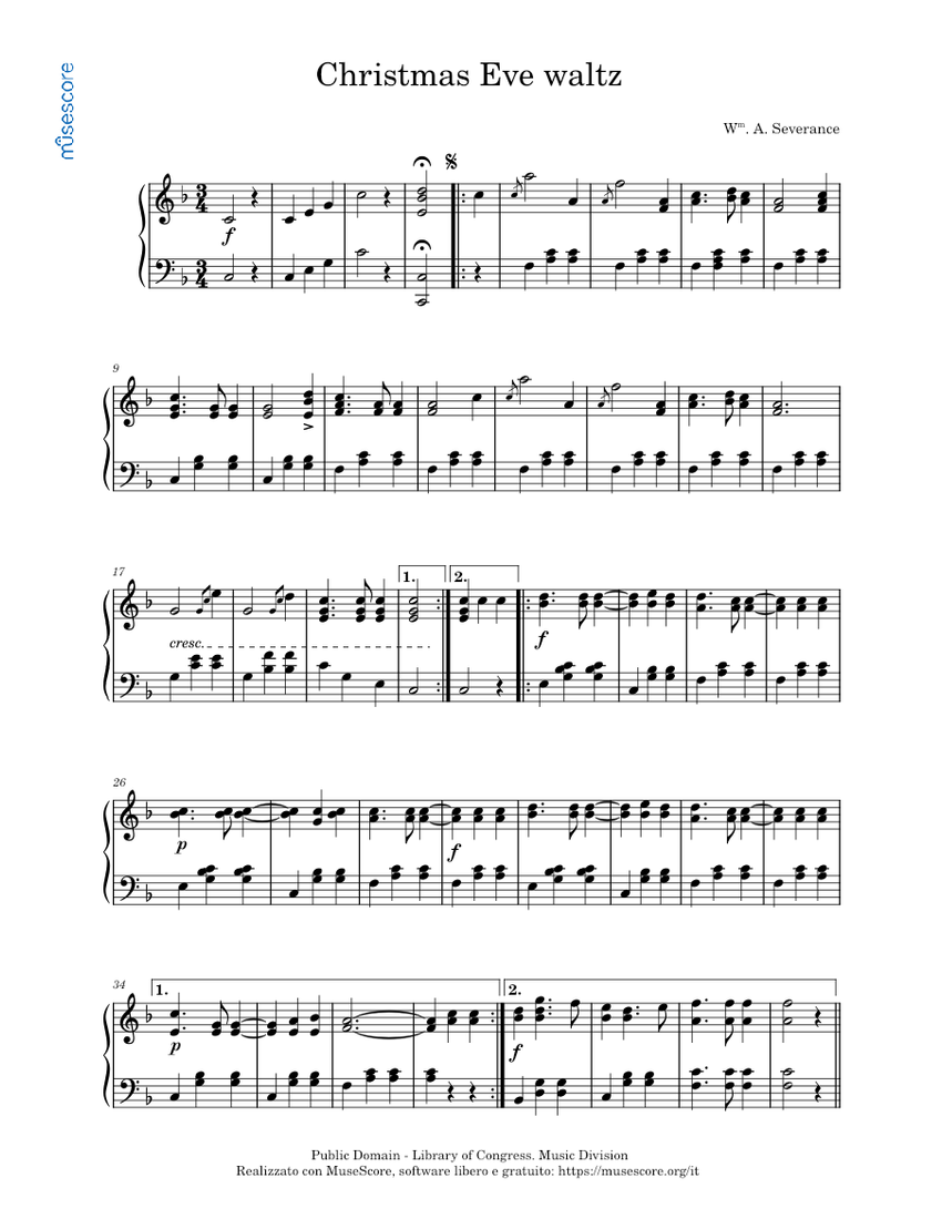Christmas Eve waltz piano tutorial