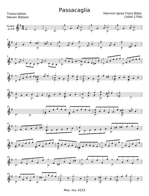 Passacaglia - Heinrich Ignaz Franz von Biber