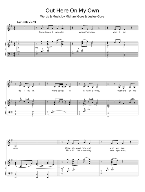 Out Here On My Own (from Fame) - Michael Gore