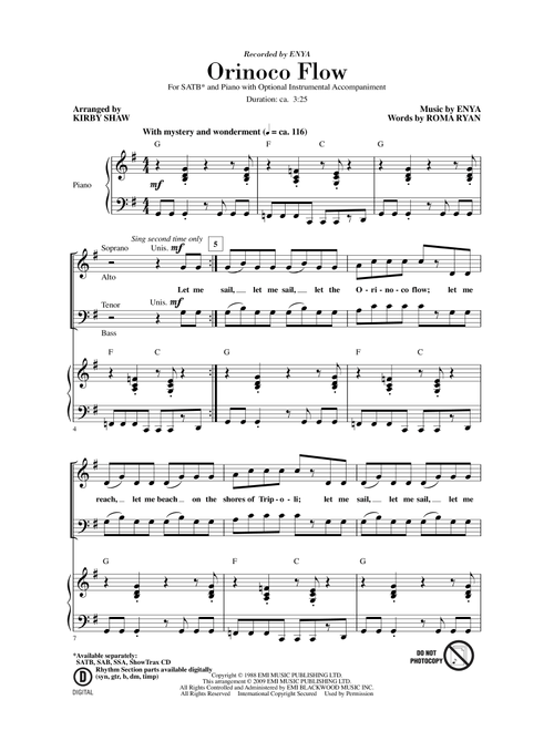 Orinoco Flow (arr. Kirby Shaw) - Enya (Choral, SATB)