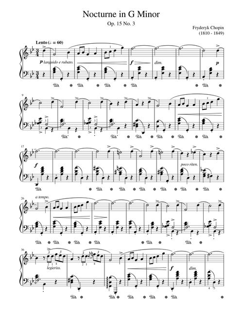 Nocturne in G Minor, Op. 15 No. 3 -Chopin-