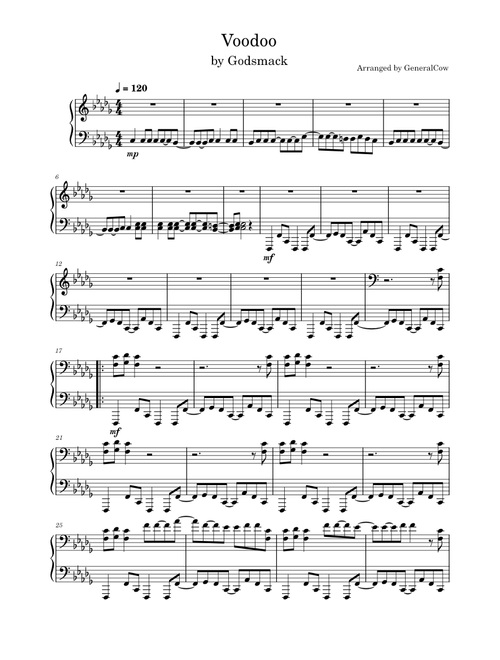 Voodoo – Godsmack (Piano Solo)