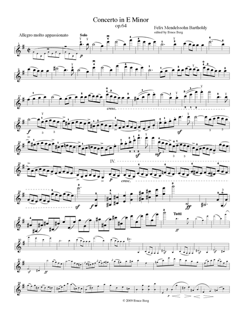Mendelssohn Violin Concerto in e op. 64 (Arr. Bruce Berg) - Felix Mendelssohn (Violin and Piano)