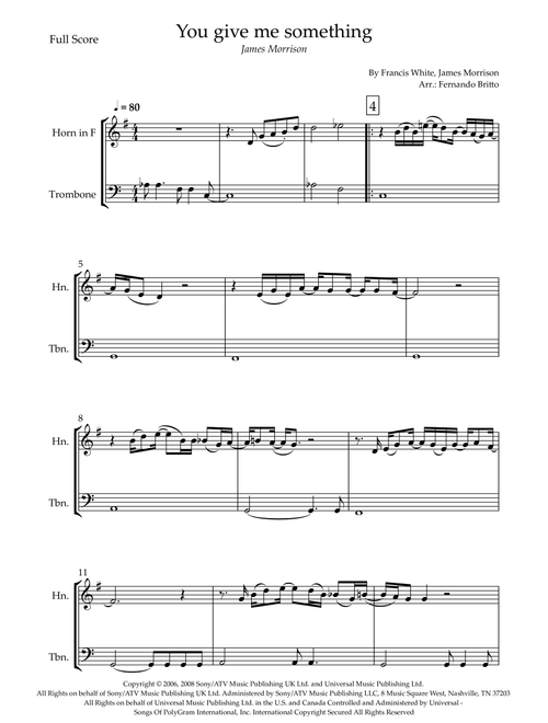 You Give Me Something (Arr. Fernando Britto) - James Morrison (Instrumental Duet)