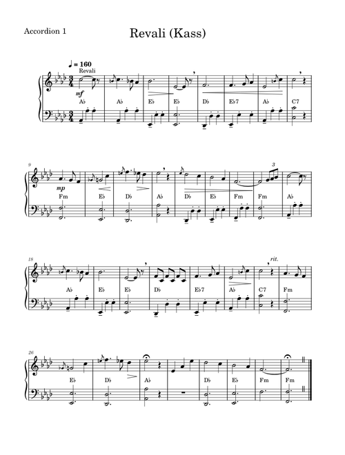 Revali's Theme for Accordion – Manaka Kataoka Sheet Music with