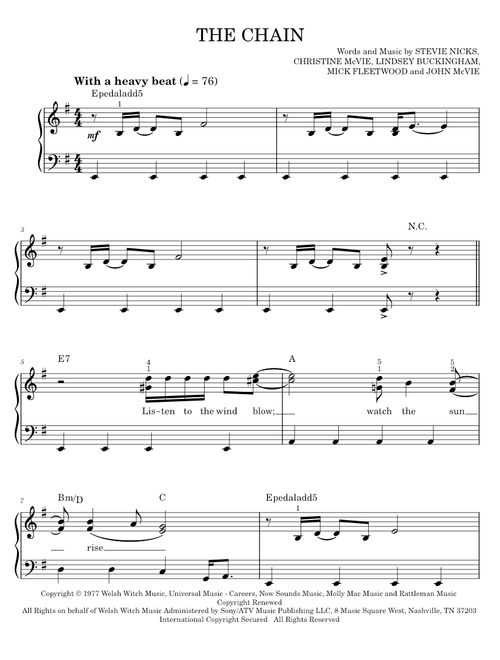 The chain - Fleetwood Mac (Easy Piano)
