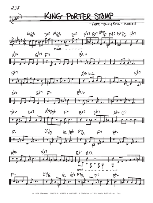King Porter Stomp - Jelly Roll Morton (Real Book - Melody-Chords)