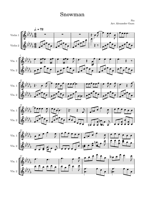 Sia - Snowman (violin)