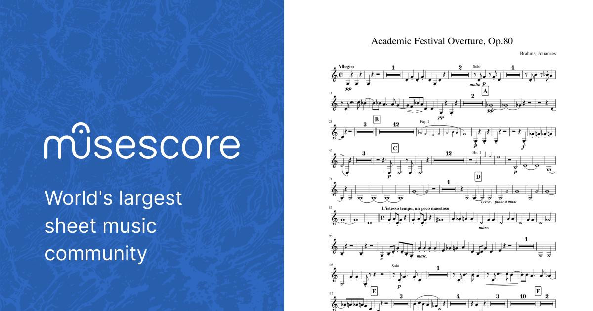 Academic Festival Overture, Op.80 Horn II in F Sheet Music