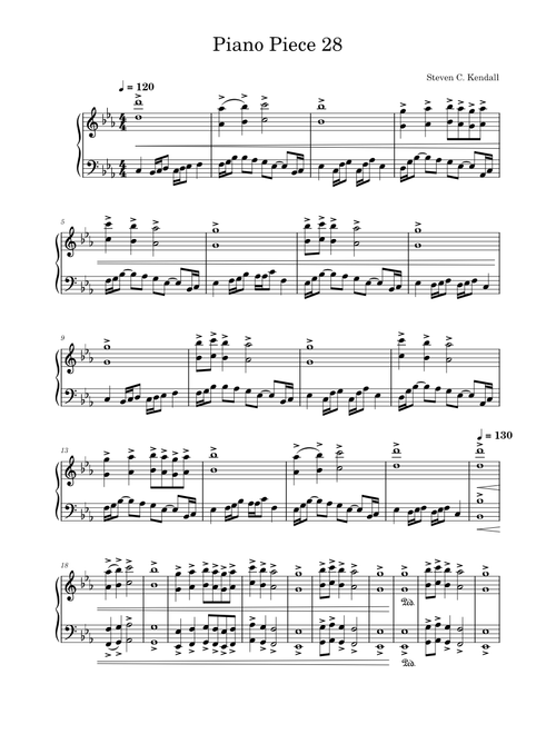Piano Piece 28 – Steven C. Kendall