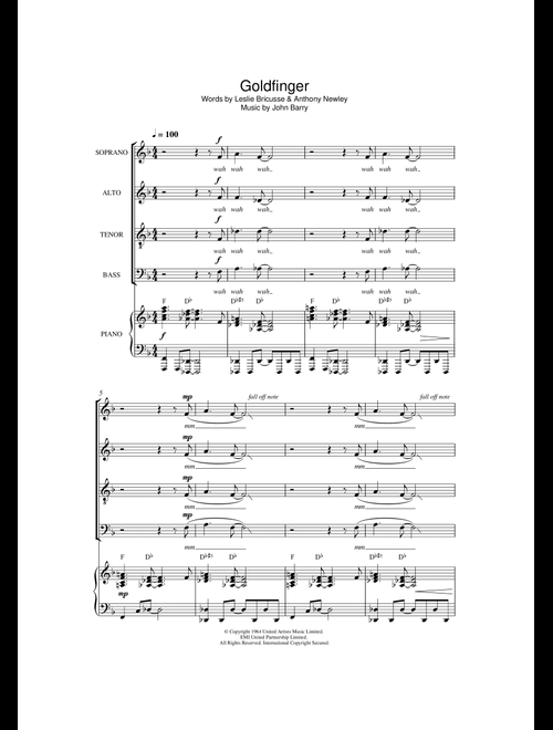 Goldfinger - Shirley Bassey (Choral, SATB)