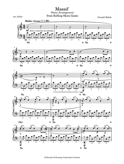 Massif (Arr. Zellev) - Cheetah Mobile (Piano Solo)